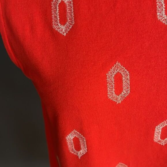 Nic + Zoe poppy stretch knit embroidered medallion shirt midi dress. Small. - Picture 5 of 8